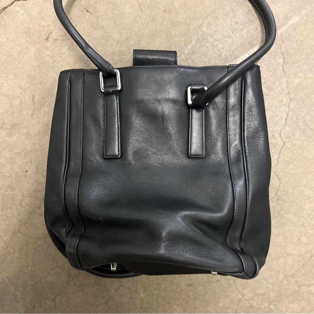 Coach Black Leather Shoulder Tote Bag